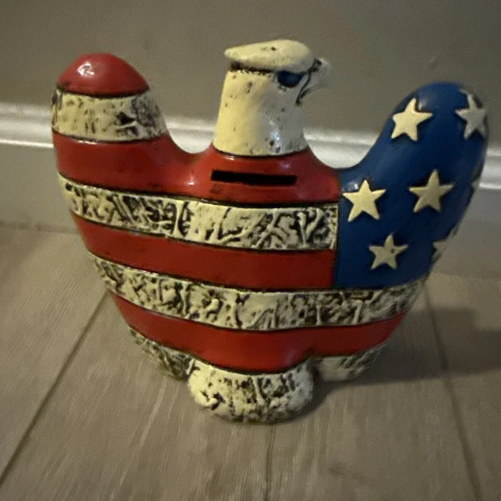 Fitz And Floyd‎ 1970's American Bald Eagle Flag Body Bank Japan Vintage